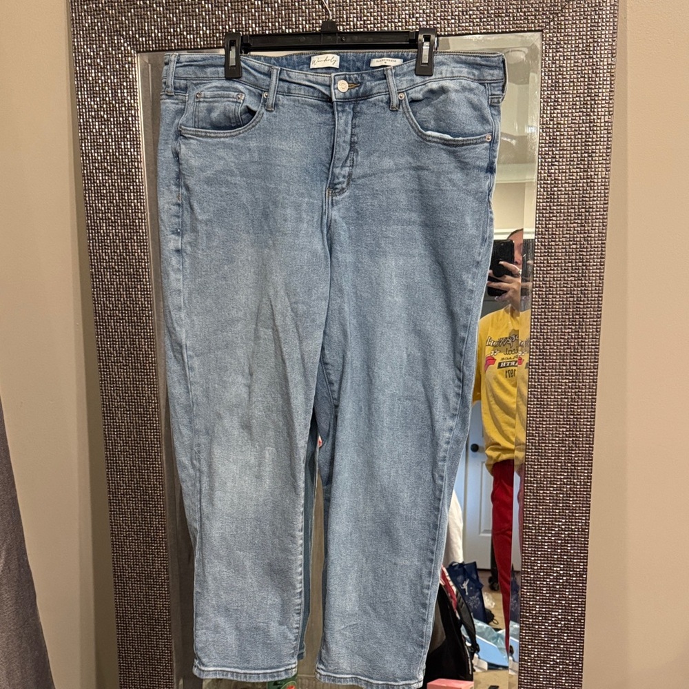 Wonderly Women's slim Boyfriend Blue Jeans